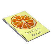 ジューシーなオレンジ色のフルーツポップ・アートのアート ノートブック (右側)