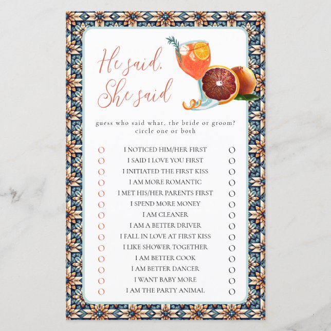 ジューシーなオレンジ色のSpritz彼は、彼女はシャワーゲームと言った (正面)