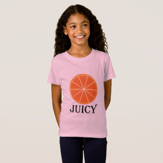 ジューシーなオレンジ – 女子素晴らしジャージーTシャツ Tシャツ (正面フル)