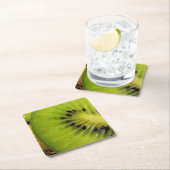 ジューシーなグリーンフルーティキウイコースター スクエアペーパーコースター (インサイチュ)