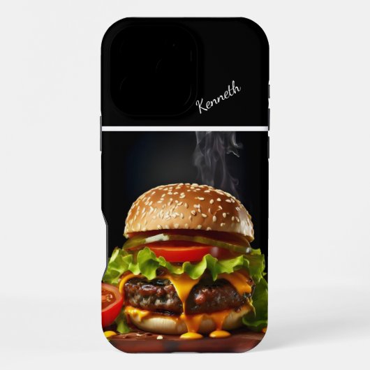 ジューシーなグルメチーズバーガー  iPhoneケース (裏面)