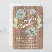 ジューシーなサボテンの花輪 カップルシャワーの招待状 招待状 (正面)