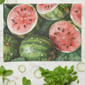 ジューシーなスイカのキッチンタオル キッチンタオル (折り畳み)