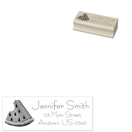 ジューシーなスイカのスライス果実のアドパーソナライズされたレス ラバースタンプ (押印)