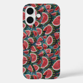 ジューシーなスイカのパターンデザイン 1 iPhone 16ケース