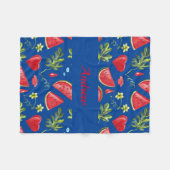 ジューシーなスイカの毛布ベビー、子供、大人 フリースブランケット (正面(横))