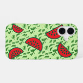 ジューシーなスイカ&リーフ iPhone 16ケース (裏面横)