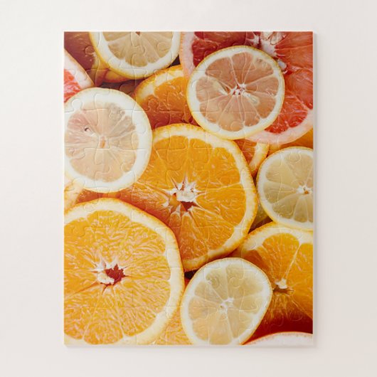 ジューシーなスライスしたオレンジの柑橘類 ジグソーパズル (縦)