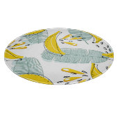 ジューシーなバナナの明るいヴィンテージパターン カッティングボード (角)