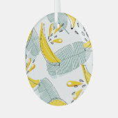 ジューシーなバナナの明るいヴィンテージパターン ガラスオーナメント (正面左)