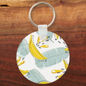 ジューシーなバナナの明るいヴィンテージパターン キーホルダー (裏面)