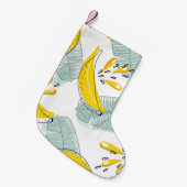 ジューシーなバナナの明るいヴィンテージパターン スモールクリスマスストッキング (正面 (吊り時))