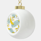 ジューシーなバナナの明るいヴィンテージパターン セラミックボールオーナメント (右)