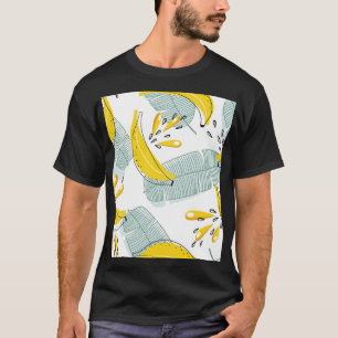ジューシーなバナナの明るいヴィンテージパターン Tシャツ