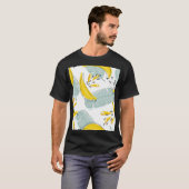 ジューシーなバナナの明るいヴィンテージパターン Tシャツ (正面フル)