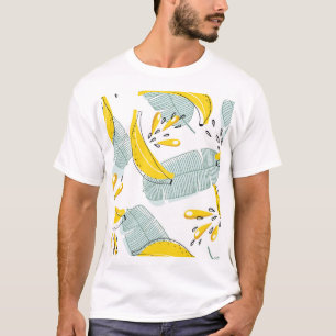ジューシーなバナナの明るいヴィンテージパターン Tシャツ