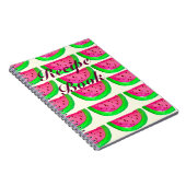 ジューシーなピンクのスイカのフルーツレシピ本 ノートブック (右側)