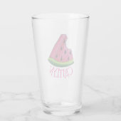 ジューシーなピンクのスイカ切りピクニックフード タンブラーグラス (裏面)