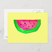 ジューシーなピンクのスイカ果実 ポストカード (正面/裏面)