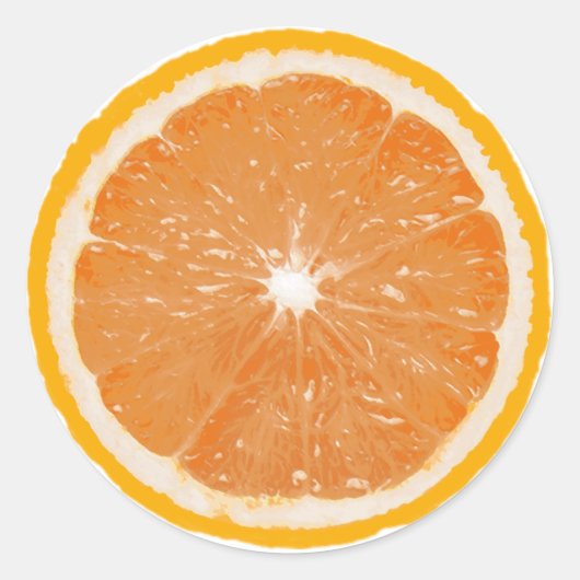 ジューシーなフルーツラウンドステッカー – オレンジ ラウンドシール (正面)