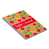 ジューシーなフルーツ柑橘類のフルーツパターン ノートブック (右側)