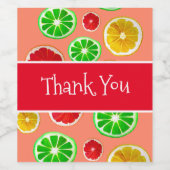 ジューシーなフルーツ柑橘類のフルーツパターン ワインラベル (シングルラベル)