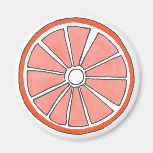 ジューシーなフロリダオレンジ柑橘類フルーツスライス マグネット (正面)