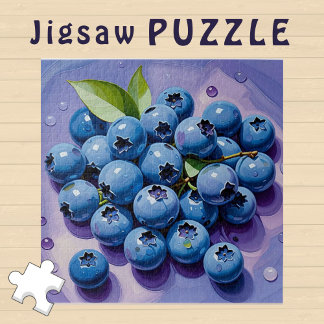 ジューシーなブルーベリー離れグリー絵を描ズの緑 – ジグソーパズル