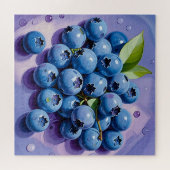 ジューシーなブルーベリー離れグリー絵を描ズの緑 – ジグソーパズル (横)