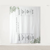 ジューシーなユーカリの葉のウェディングブースの背景 タペストリー (正面)