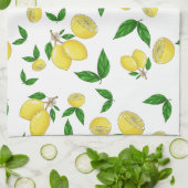 ジューシーなレモンと緑のを備えたキッチンタ葉オル キッチンタオル (折り畳み)