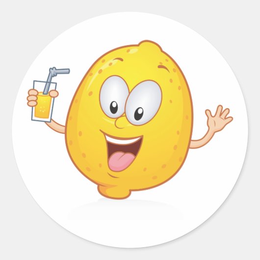 ジューシーなレモンドリンク ラウンドシール (正面)