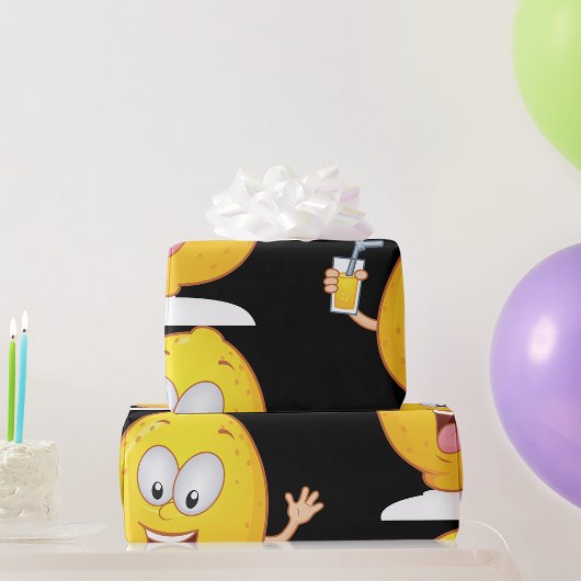 ジューシーなレモンドリンク ラッピングペーパー