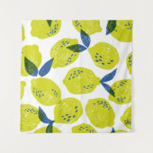 ジューシーなレモン：ヴィンテージのシームレスなパターン。 タペストリー (正面(横))