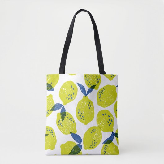 ジューシーなレモン:ヴィンテージのシームレスなパターン。 トートバッグ (正面)