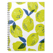 ジューシーなレモン:ヴィンテージのシームレスなパターン。 ノートブック (正面)