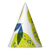 ジューシーなレモン:ヴィンテージのシームレスなパターン。 パーティーハット (左)