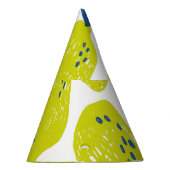 ジューシーなレモン:ヴィンテージのシームレスなパターン。 パーティーハット (右)