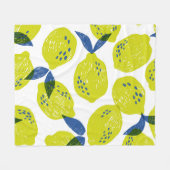 ジューシーなレモン：ヴィンテージのシームレスなパターン。 フリースブランケット (正面(横))