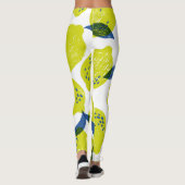 ジューシーなレモン：ヴィンテージのシームレスなパターン。 レギンス (裏面)