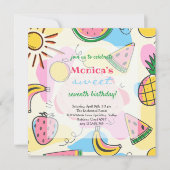 ジューシーな夏のフルーツが甘い誕生日 招待状 (正面)