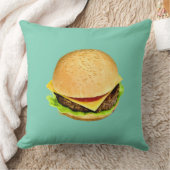ジューシーな大きなチーズバーガーの写真 クッション (ブランケット)