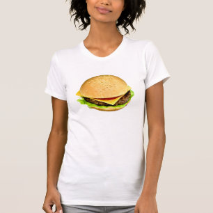 ジューシーな大きなチーズバーガーの写真 Tシャツ