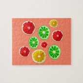 ジューシーな果実カラフル果実模様 ジグソーパズル (横)