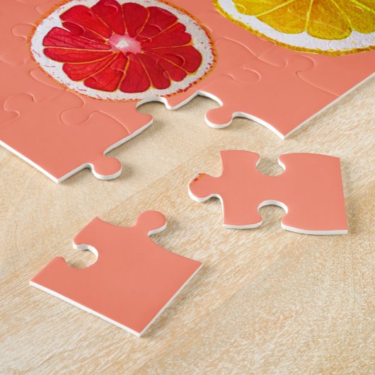 ジューシーな果実カラフル果実模様 ジグソーパズル (側面)