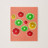 ジューシーな果実カラフル果実模様 ジグソーパズル (縦)