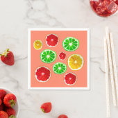 ジューシーな果実カラフル果実模様 スタンダードカクテルナプキン (インサイチュ)