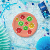 ジューシーな果実カラフル果実模様 ペーパープレート (パーティー)