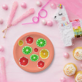 ジューシーな果実カラフル果実模様 ペーパープレート (パーティー)