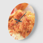 ジューシーな柑橘系の血オレンジと味 ラージ壁時計 (傾斜)